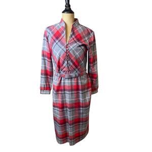 Plaid Button-Up Mini Dress